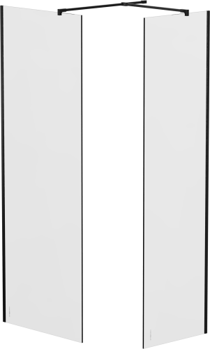 Душевой уголок STWORKI Берген 120х80 со свободным входом, профиль черный матовый, тонированное стекло в Кисловодске