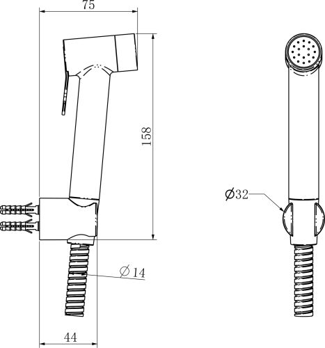 Гигиенический душ STWORKI 25034-316/1BG-lG11 + S190011-2B02-I012 в Кисловодске