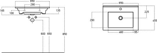 Мебельная раковина STWORKI Брамминг 65 9065-KL в Кисловодске